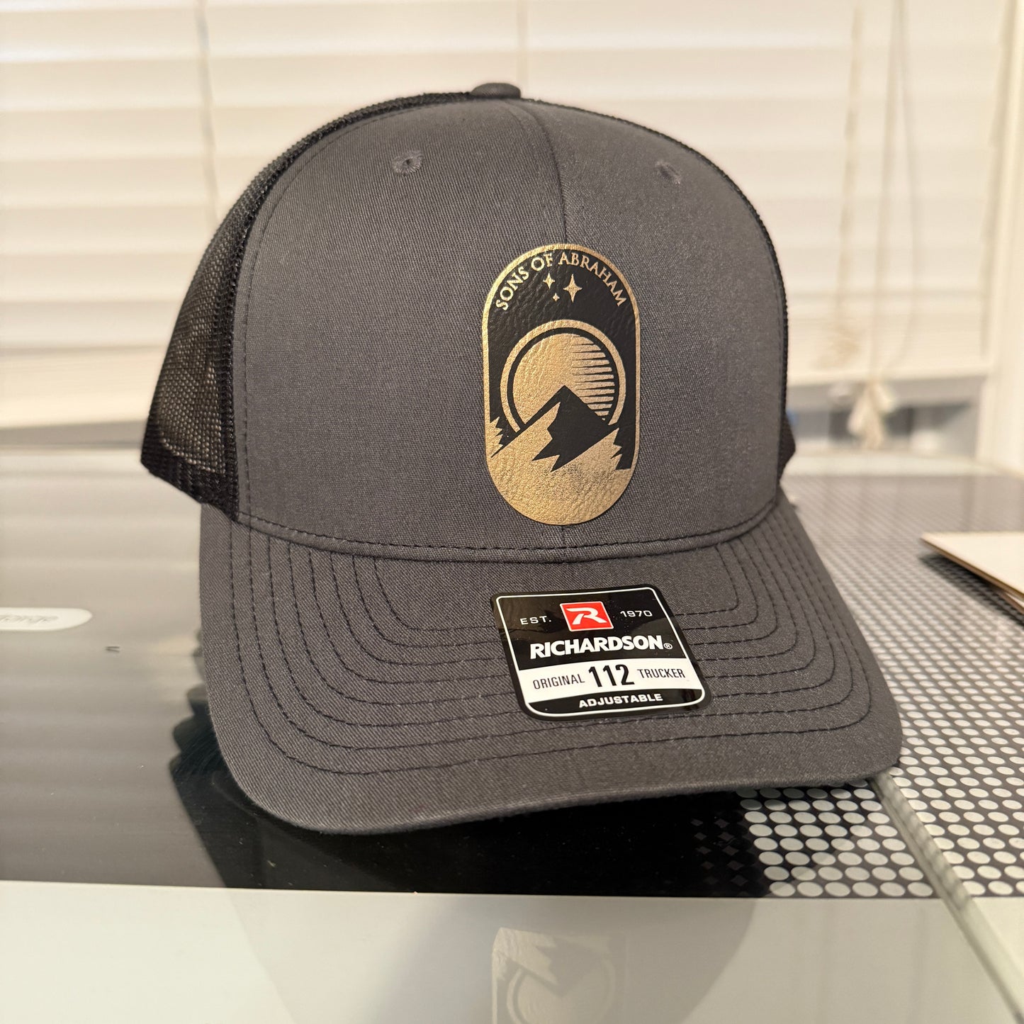 Richardson 112 Trucker Cap w/ custom Leatherette Patch