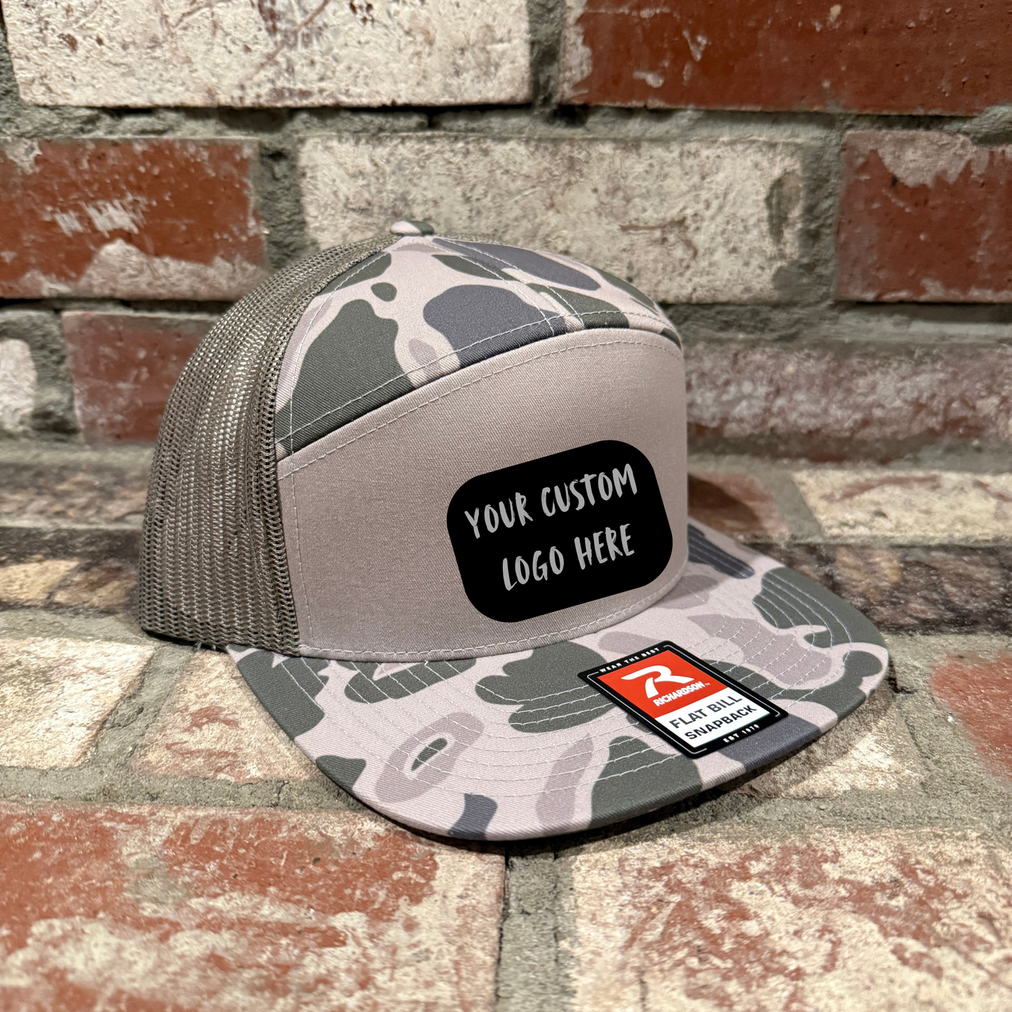 Richardson 168 7 Panel Hat with Customizable Leatherette Patch