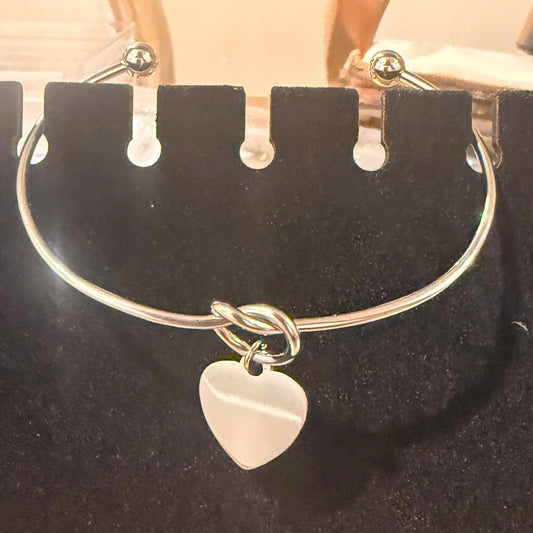 Custom Engraved Heart Bangle