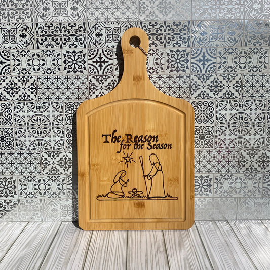 "Reason for the Season" Bamboo Decorative Paddle Cutting Board