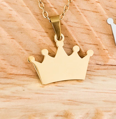 Custom Engraved Crown Necklace