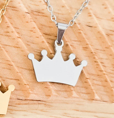 Custom Engraved Crown Necklace