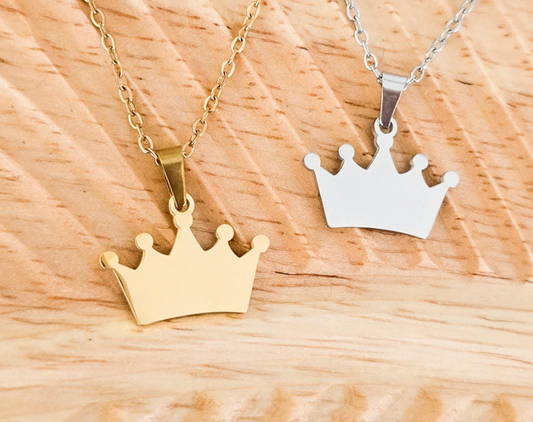 Custom Engraved Crown Necklace
