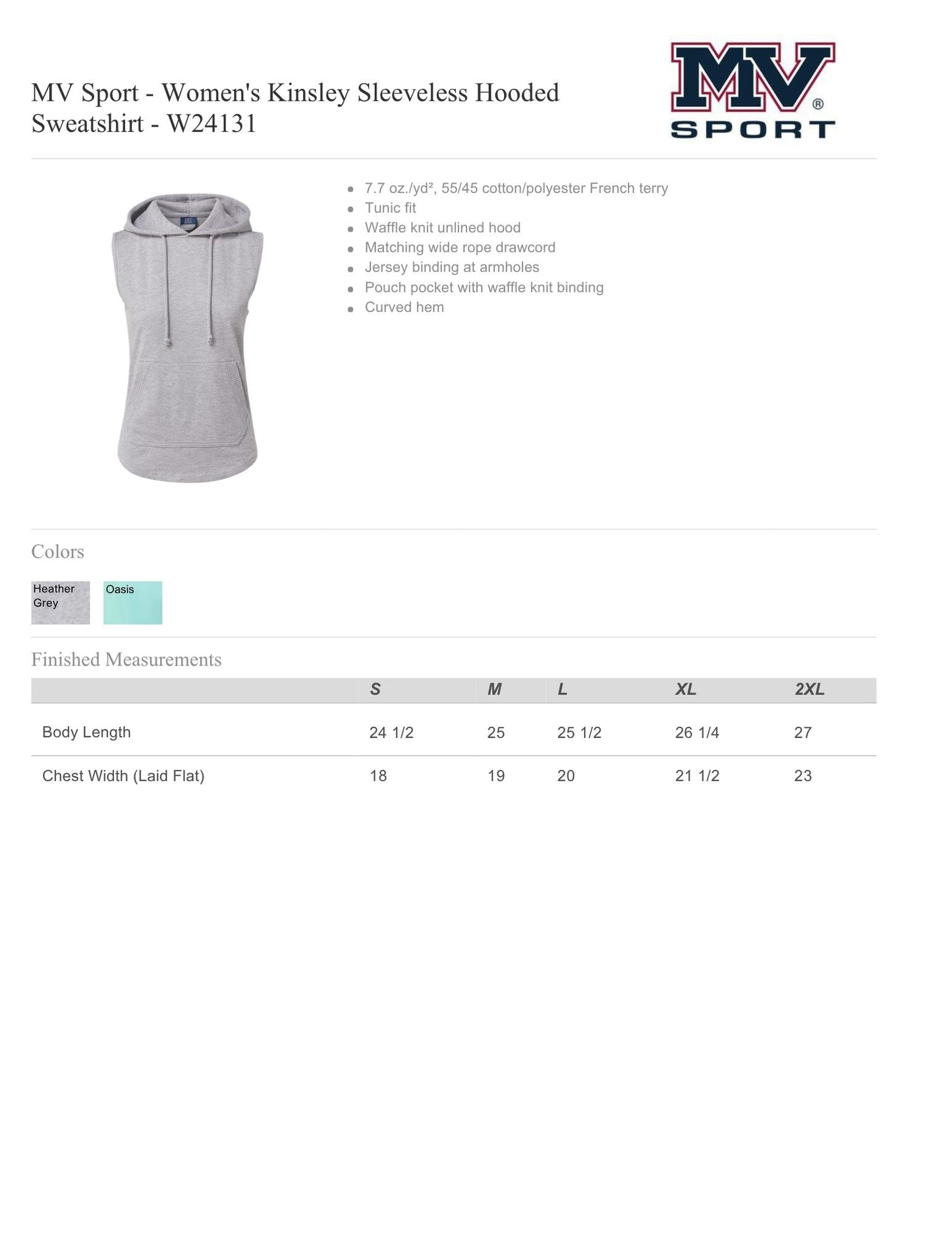 PREORDER - OTB FiA Placer Sleeveless Hooded Sweatshirt
