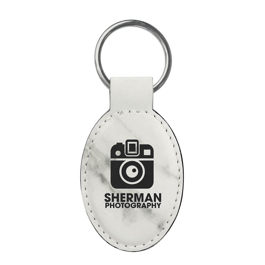 ABZolutely Crafted - Customizable Leatherette Oval Keychain