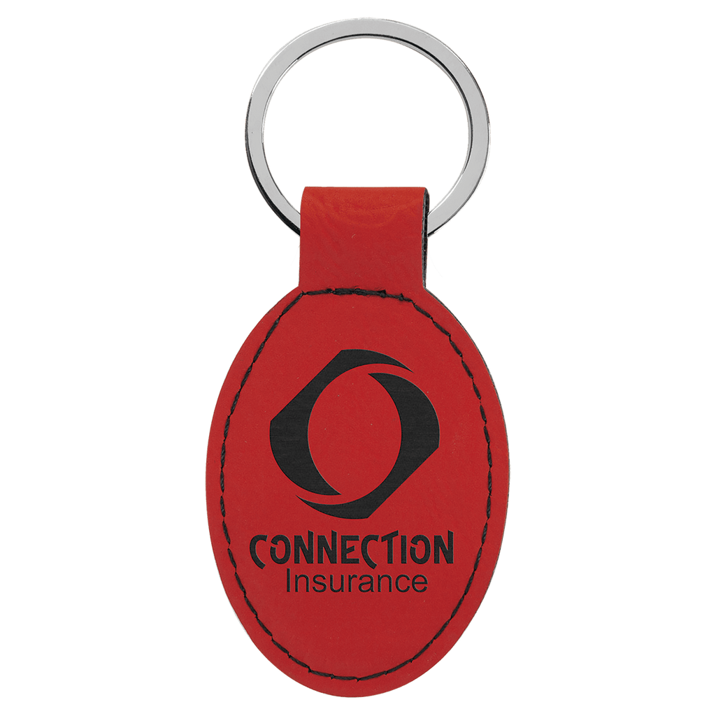 ABZolutely Crafted - Customizable Leatherette Oval Keychain